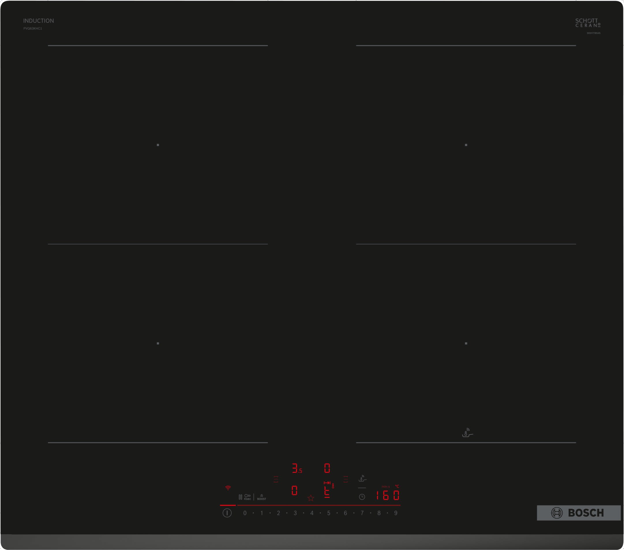 BOSCH ROBERT - BOSPVQ63KHC1E Glaskeramik Kochstelle 60cm 2xCombi 4xIn