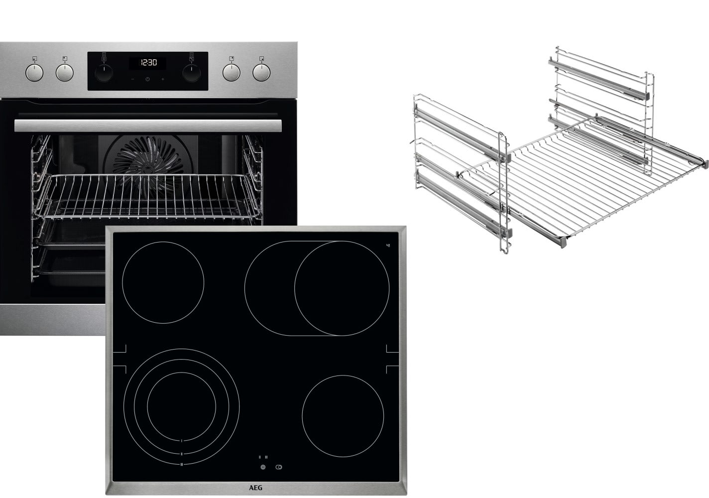 AEG HAUSGERATE - AGZ940321387+949595 E-Herd Set: EEB335123M + HE604073XB + Ba