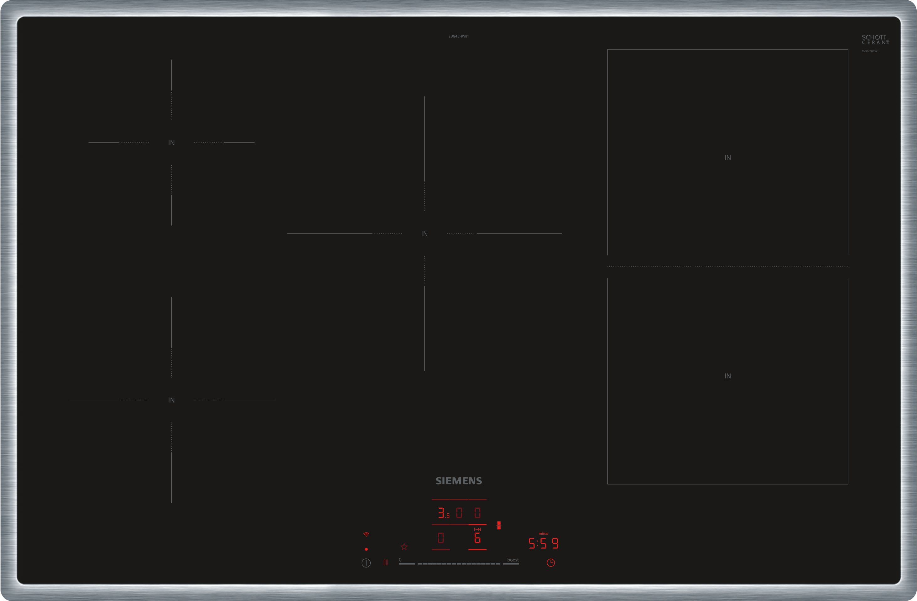 Siemens Hausgerate - SIZED845HWB1E Glaskeramik Kochstelle 80cm Induktion 1x