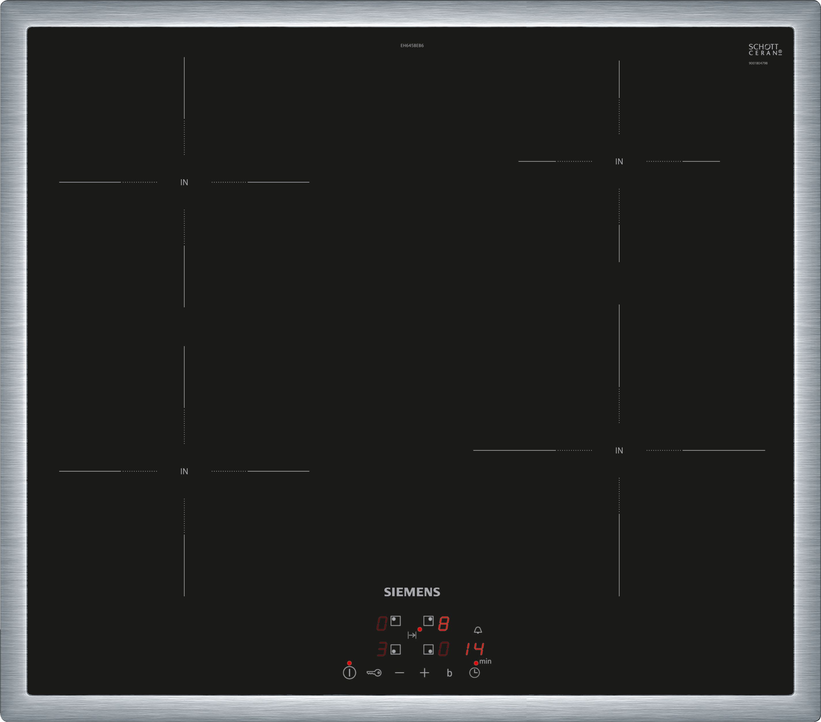 Siemens Hausgerate - SIZEH645BEB6E Glaskeramik Kochstelle 60cm Induktion ed