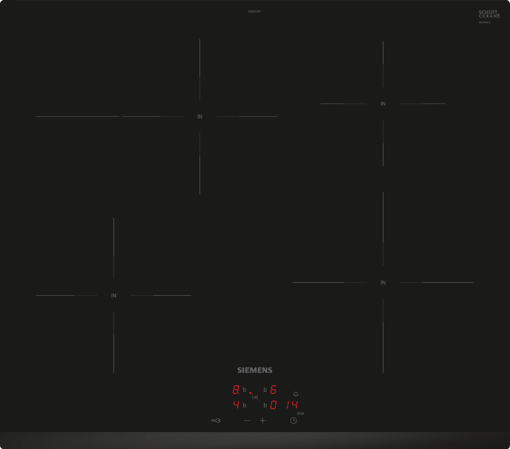 Siemens Hausgerate - SIZEI631CFB1E Glaskeramik Kochfeld 60cm Induktion BrA