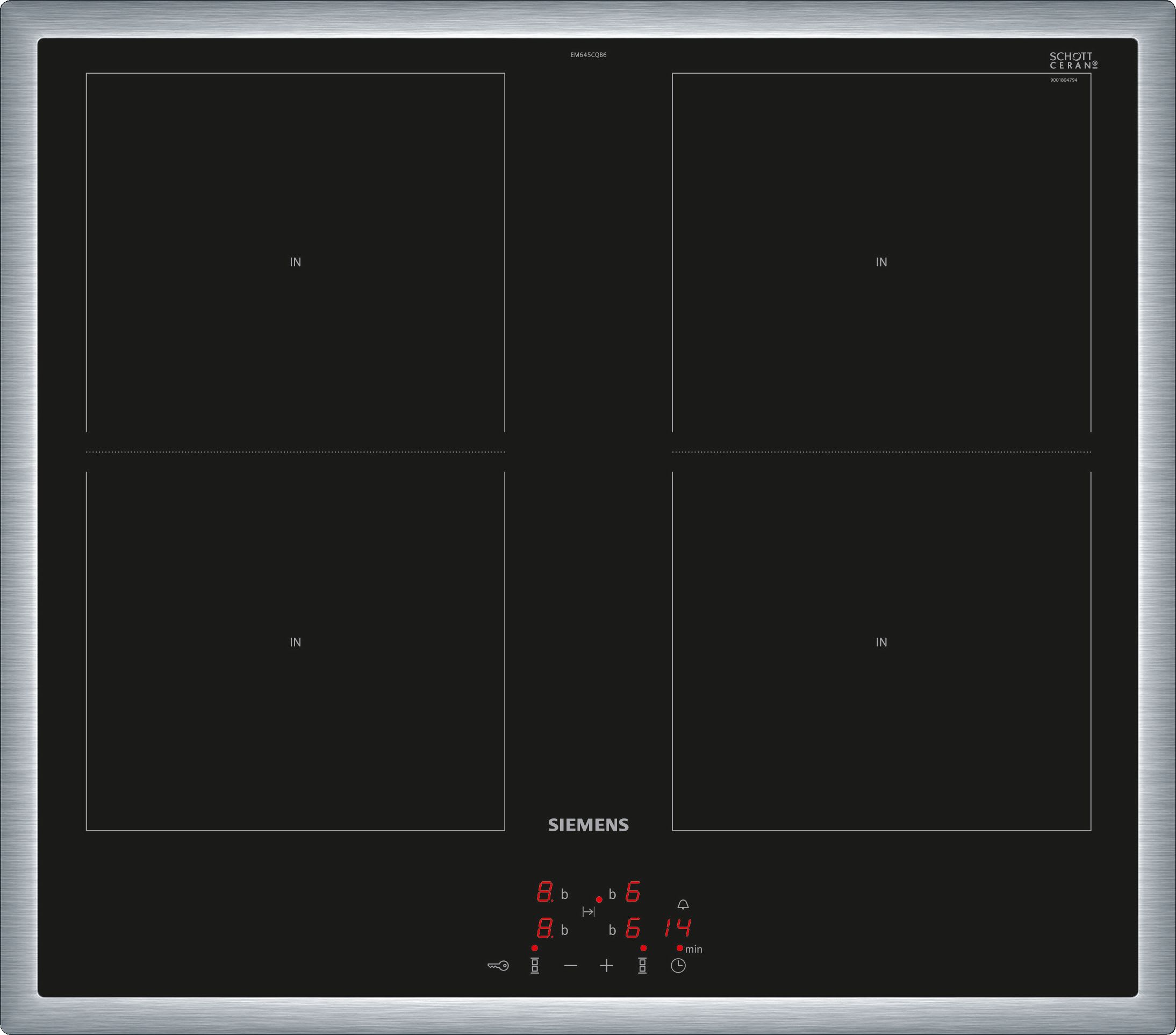 Siemens Hausgerate - SIZEM645CQB6E Glaskeramik Kochfeld 60cm Induktion 2xCo