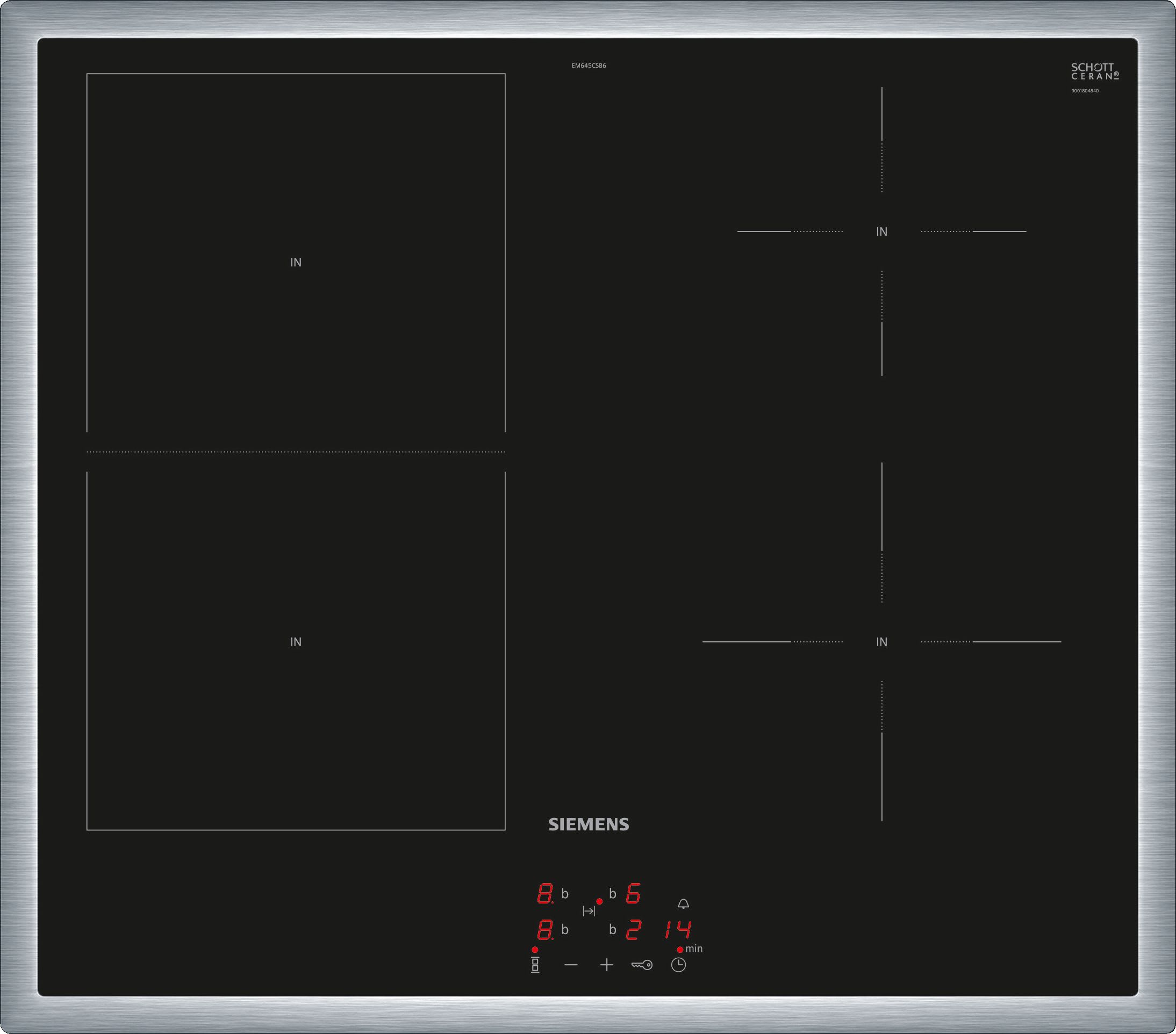 Siemens Hausgerate - SIZEM645CSB6E Glaskeramik Kochfeld 60cm Induktion 1xCo