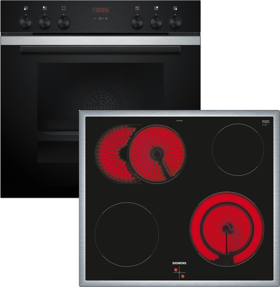 Siemens Hausgerate - SIZEQ211KA11 E-Herd Set: HE213ABS3 + EA64RGNA1E schwa