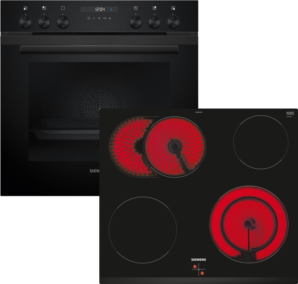 Siemens Hausgerate - SIZEQ522KAAB E-Herd Set: HE217GBB3 + EA631GNA1E schwa