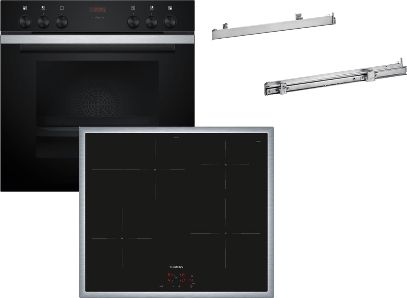 Siemens Hausgerate - SIZEQ212IS21B E-Herd Set: HE213ABS4 + EI645CFB6E + HZ5