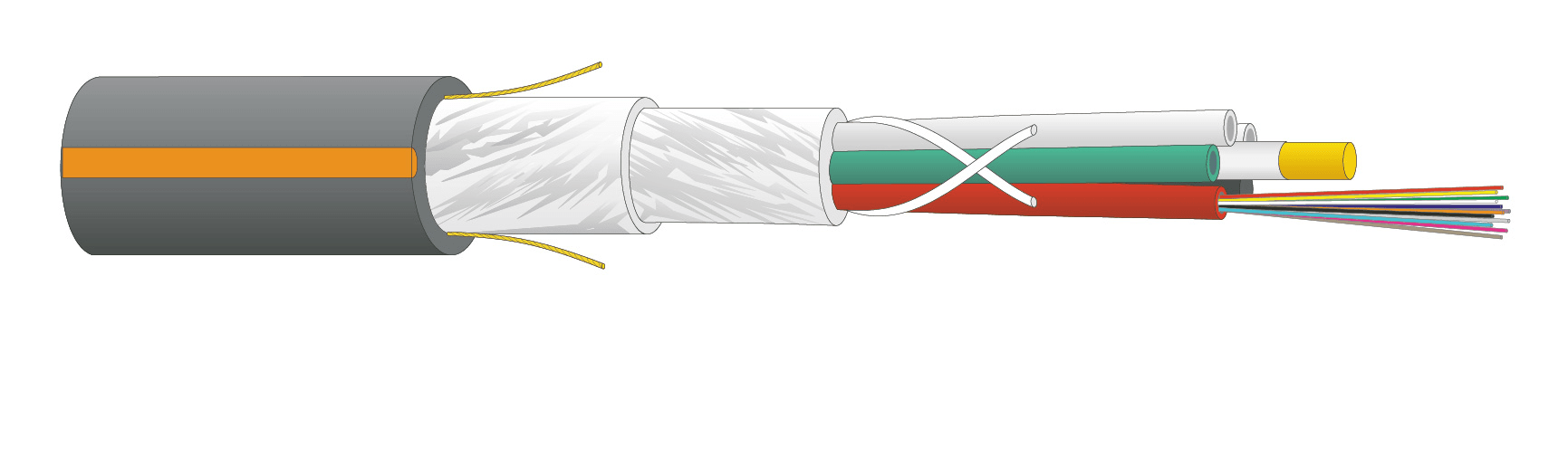DATWAYLER DAT18738500FZ LWL Aussenkabel A-DQ(ZN)B2Y 4x12E9/125 4