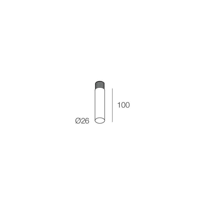 NOVALUX SPA NOX108528.99 MINITUBE F8: DIFFUSORE OPALE L=100MM