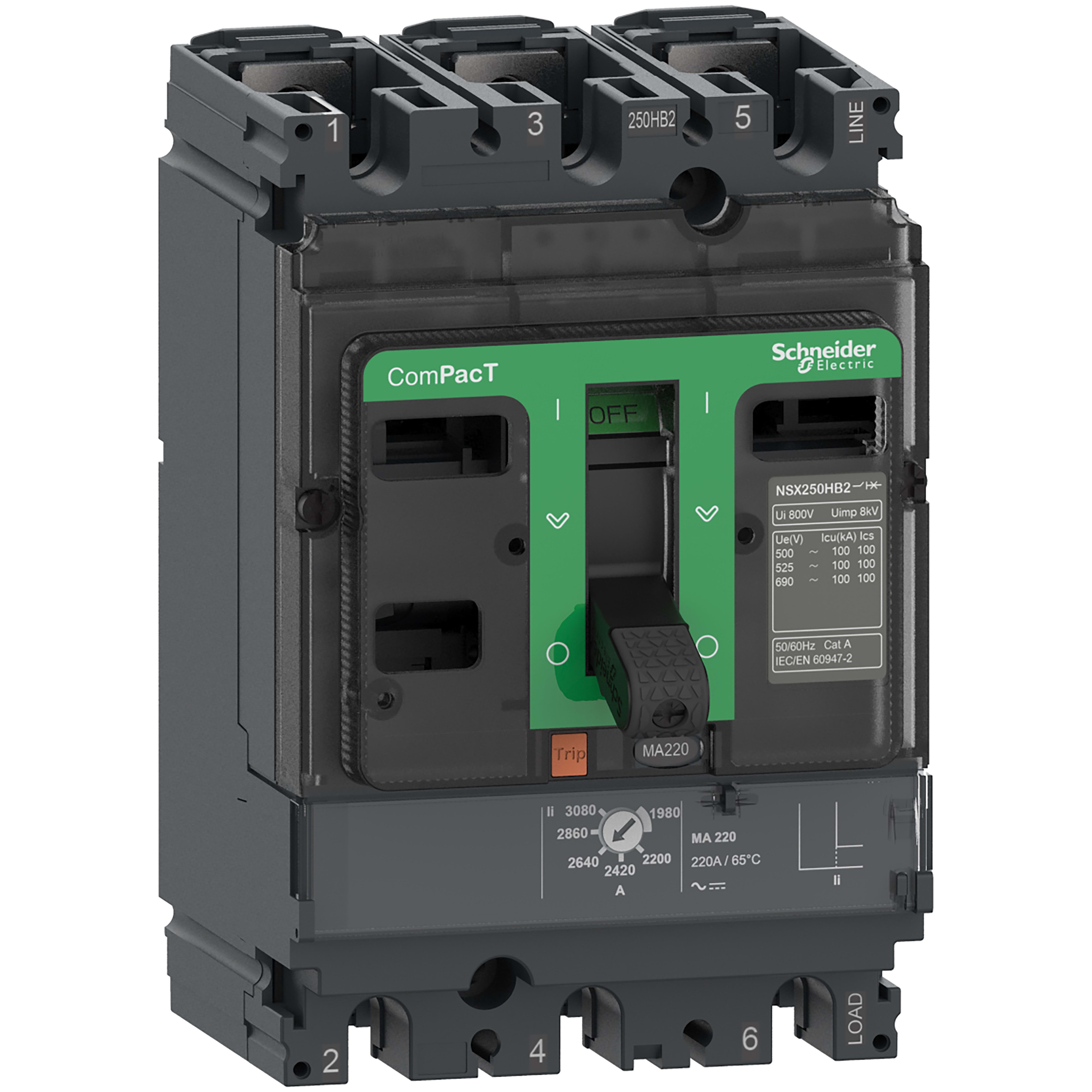 SCHNEIDER ELECTRIC SNRC10V3MA050 NSX100HB1 75KA MA50A 3P/3R_T