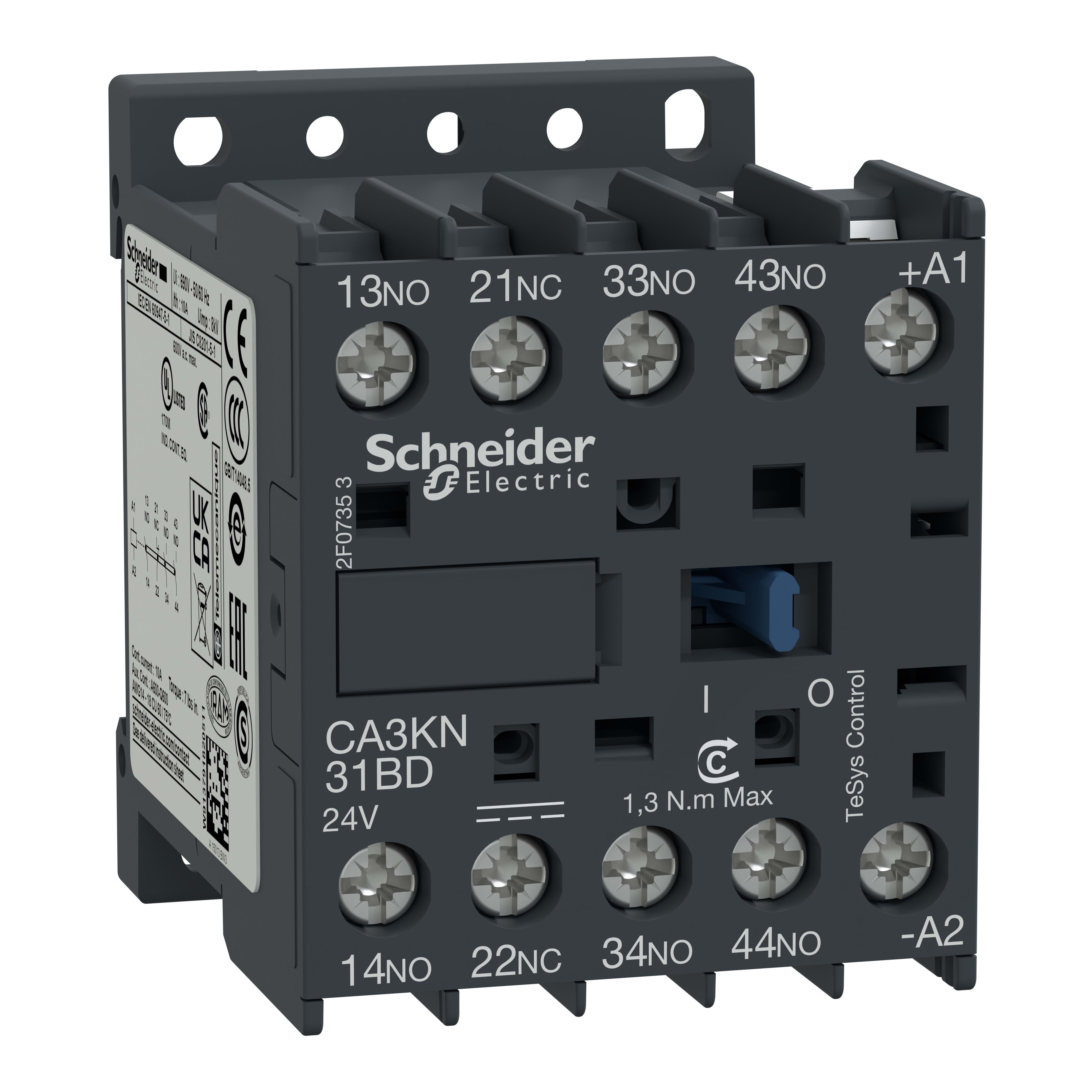 SCHNEIDER ELECTRIC SNRCA3KN31MD CONT.AUX. 3NO+1NC VITE 220V DC
