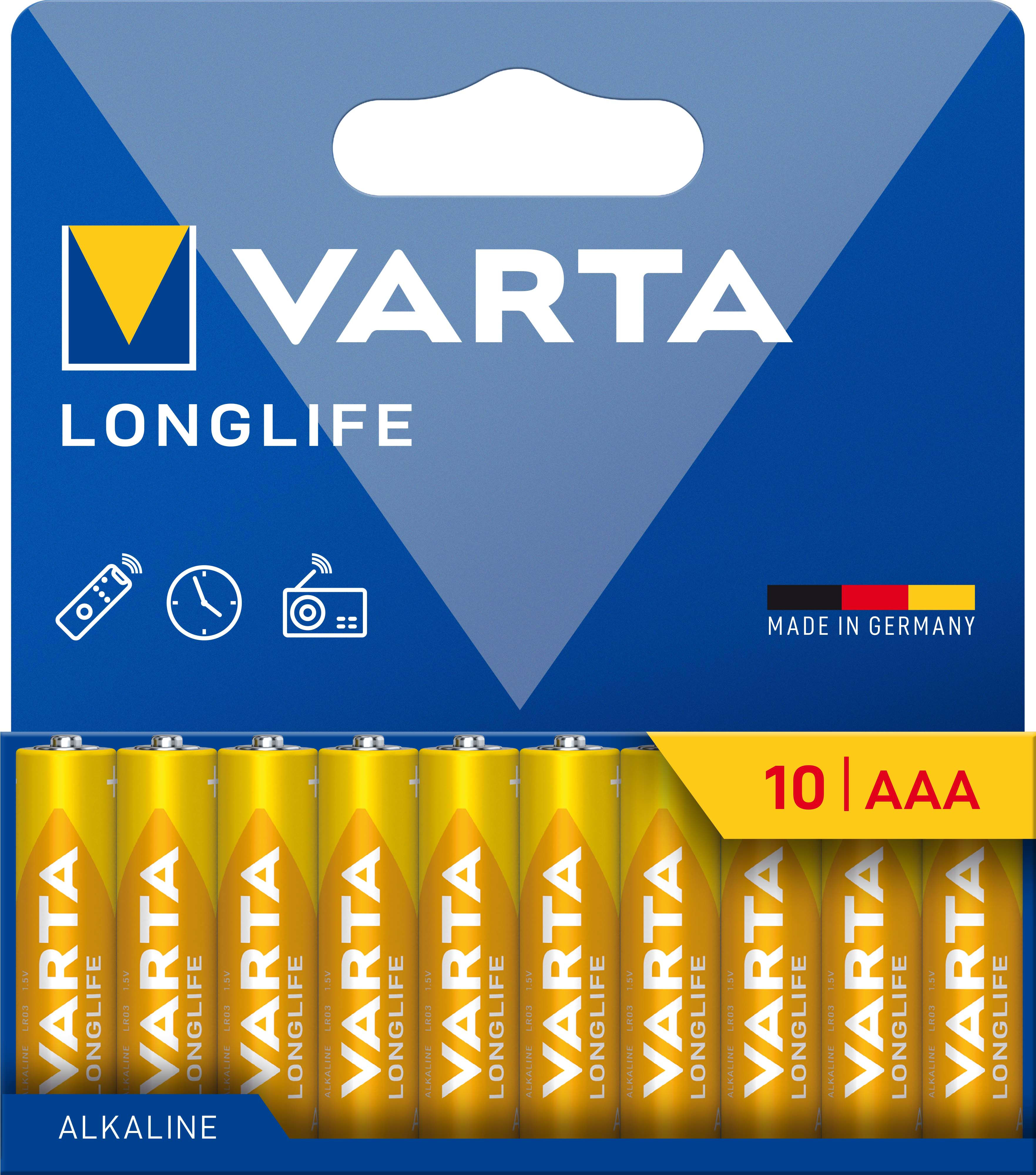VARTA CONSUMER BATT VAT04103101761 AAA (MINISTILO) LONGLIFE BLI X10 (MEGAPA