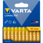 VARTA CONSUMER BATT VAT04103101761 AAA (MINISTILO) LONGLIFE BLI X10 (MEGAPA
