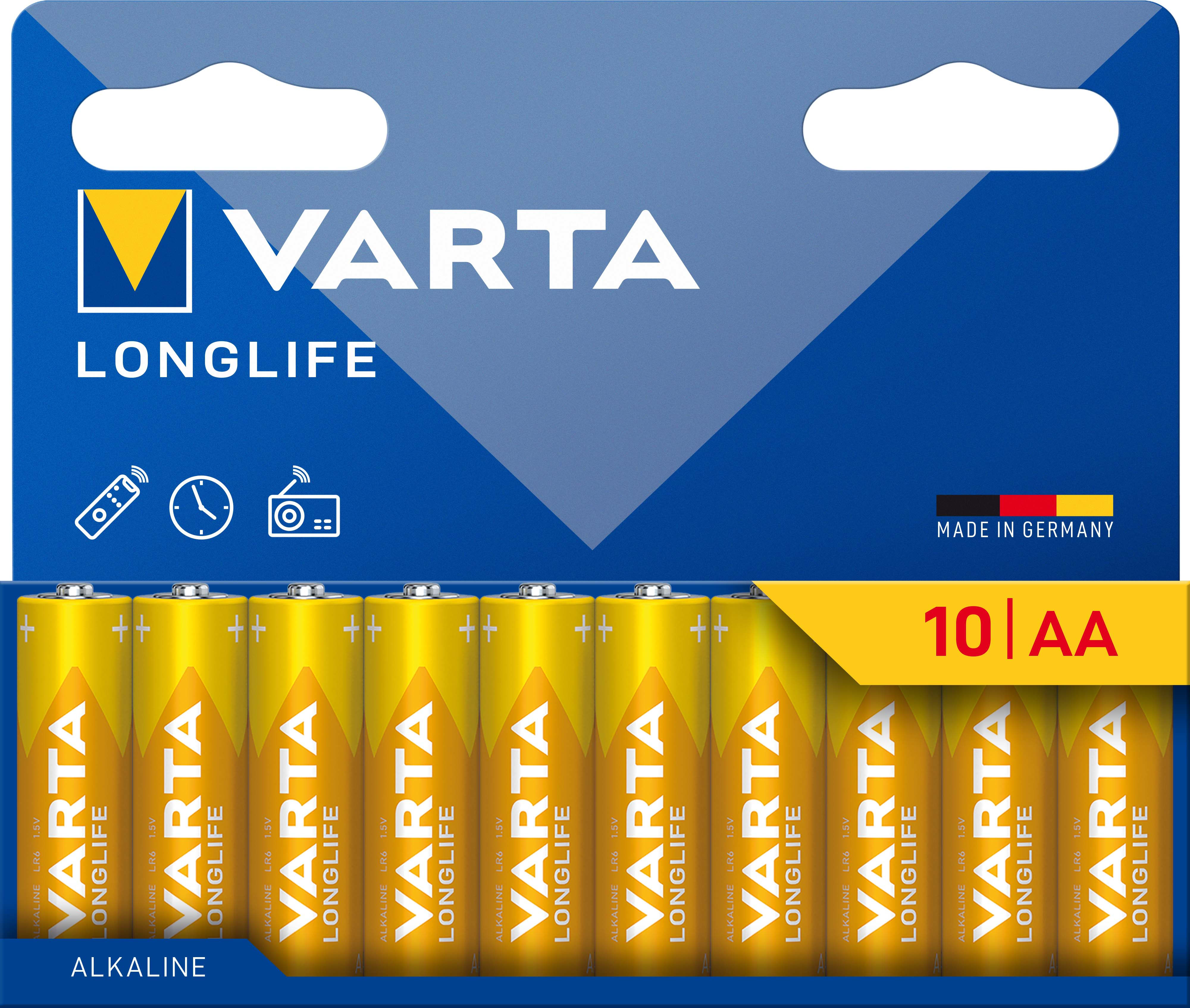 VARTA CONSUMER BATT VAT04106101761 AA (STILO) LONGLIFE BLI X10 (MEGAPACK)