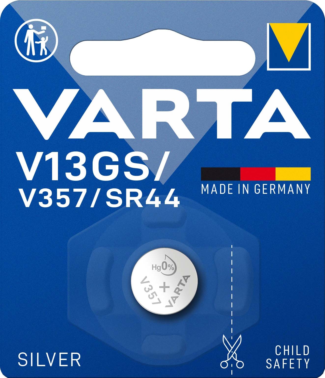 VARTA CONSUMER BATT - VAT04176101401 V 13 GS / 357 (SILVER -OSSIDO DI ARGENTO