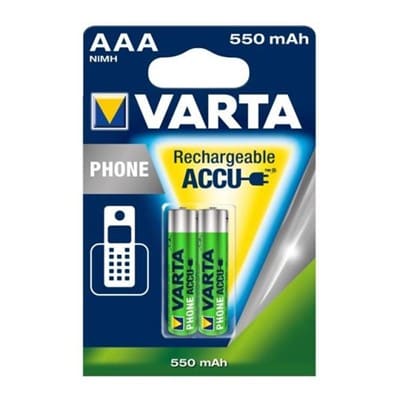 VARTA CONSUMER BATT VAT58397101402 AAA RECHARGE ACCU PHONE X2 (550 MAH)