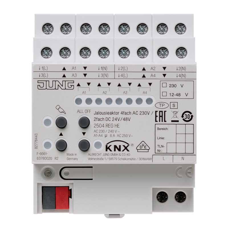 EURO UNITECH ELEKT UEK2504REGHE Jalousieaktor 4fach AC 110-230 V, 2fach
