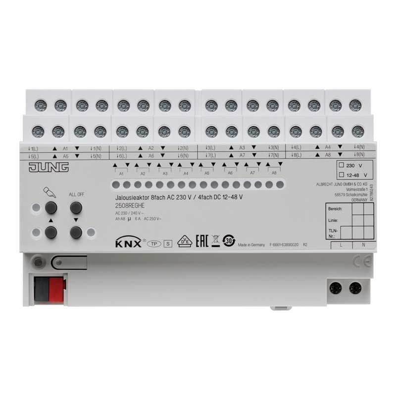 EURO UNITECH ELEKT UEK2508REGHE Jalousieaktor 8fach AC 110-230 V, 4fach
