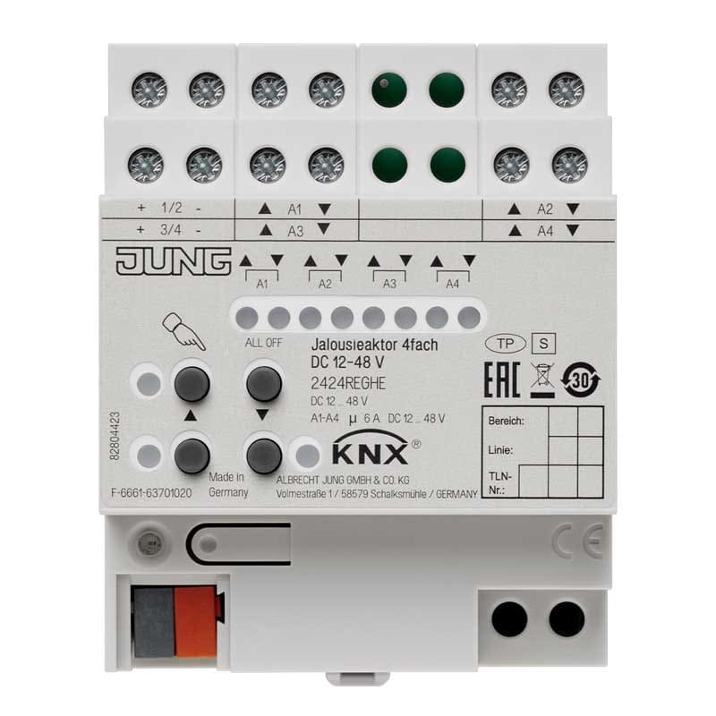 EURO UNITECH ELEKT UEK2424REGHE KNX Jalousieaktor 4fach DC 12-48 V