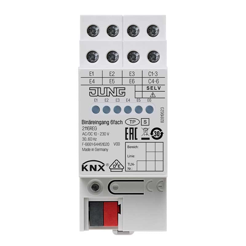 EURO UNITECH ELEKT UEK2116REG INGRESSO BINARIO KNX, 6 INGRESSI