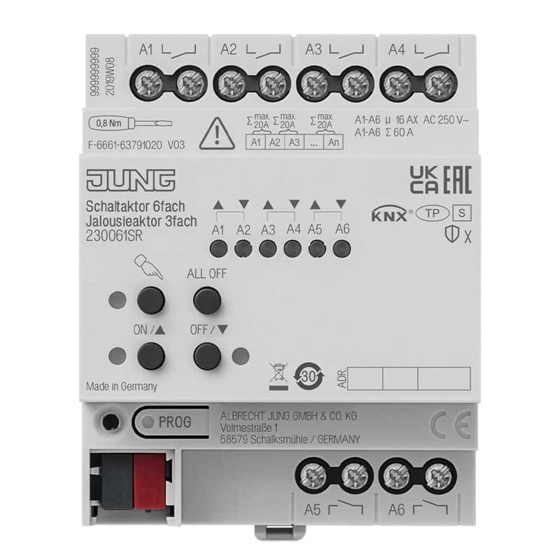 EURO UNITECH ELEKT UEK230061SR ATTUATORE KNX MISTO DI COMM. A 6 CAN.