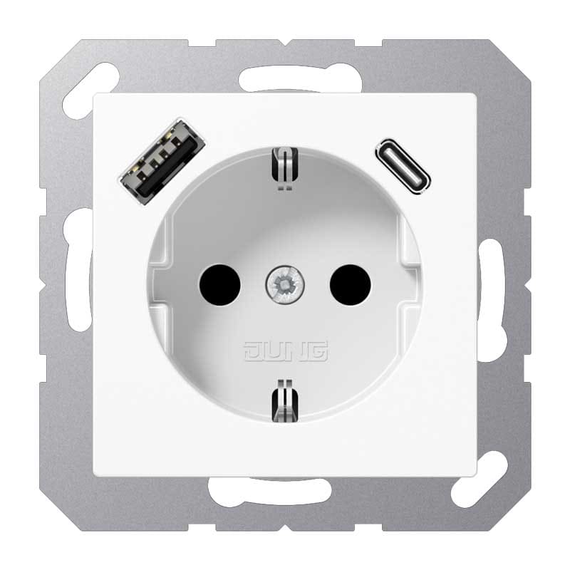 EURO UNITECH ELEKT UEKA1520-15CAWW PRESA SCHUKOR, 2 CONN.CARICAB. USB AC