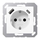 EURO UNITECH ELEKT UEKA1520-15CAWW PRESA SCHUKOR, 2 CONN.CARICAB. USB AC