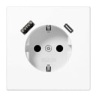 EURO UNITECH ELEKT - UEKLS1520-15CAWW PRESA SCHUKOR, 2 CONN.CARICAB. USB AC