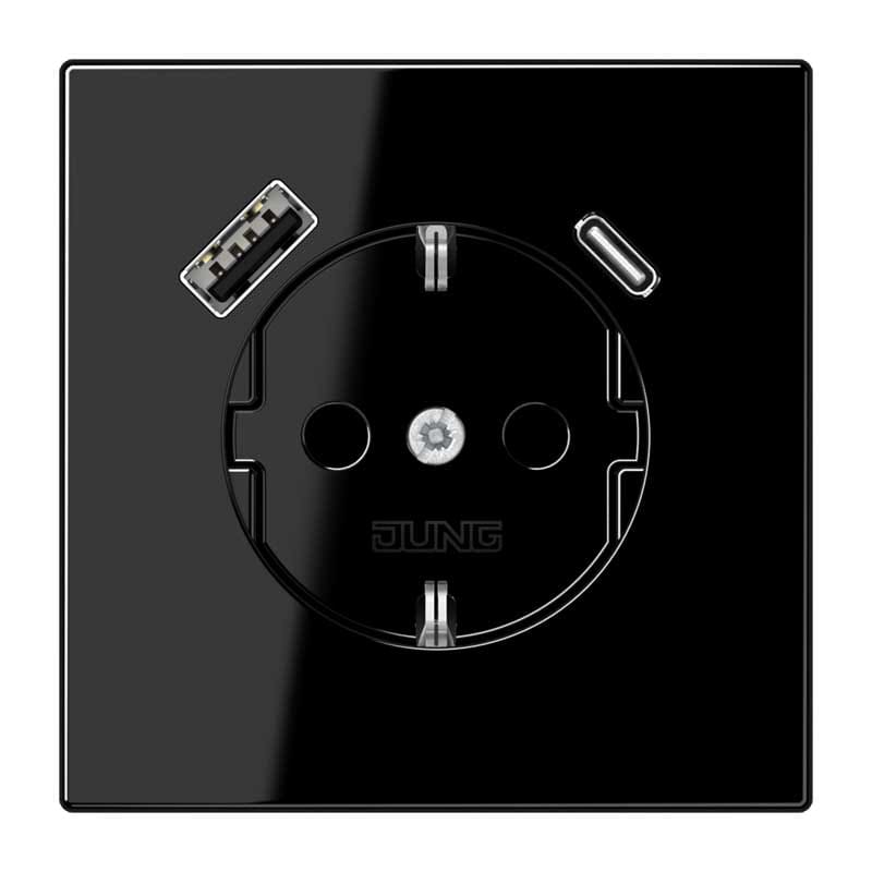 EURO UNITECH ELEKT UEKLS1520-15CASW PRESA SCHUKOR, 2 CONN.CARICAB. USB AC