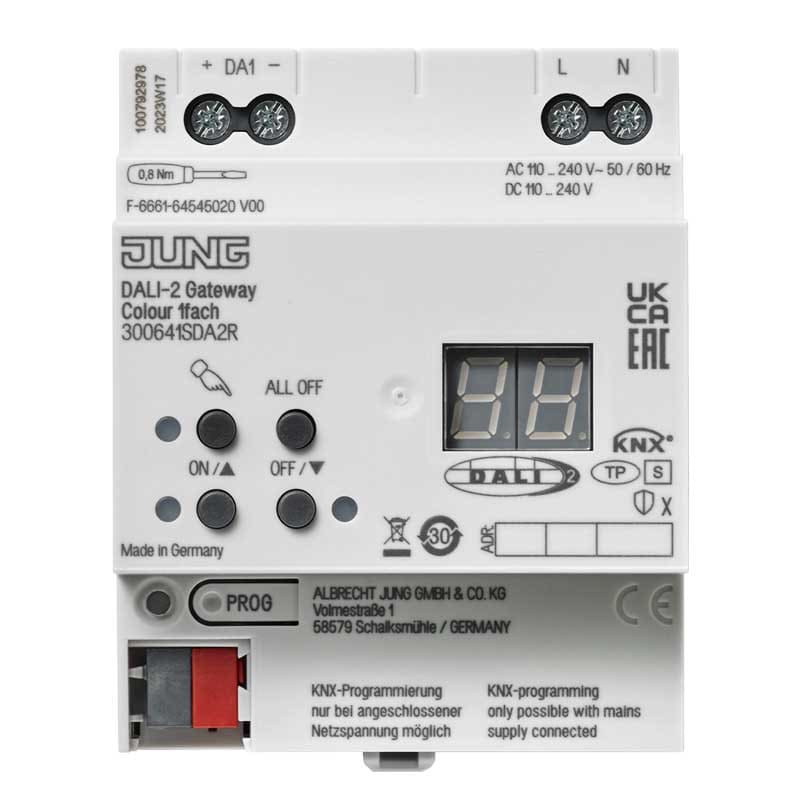 EURO UNITECH ELEKT UEK300641SDA2R GATEWAY KNX DALI-2 COLOUR, 1 CANALE