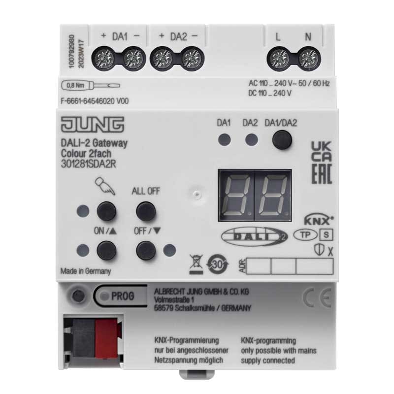 EURO UNITECH ELEKT UEK301281SDA2R GATEWAY KNX DALI-2 COLOUR, 2 CANALI