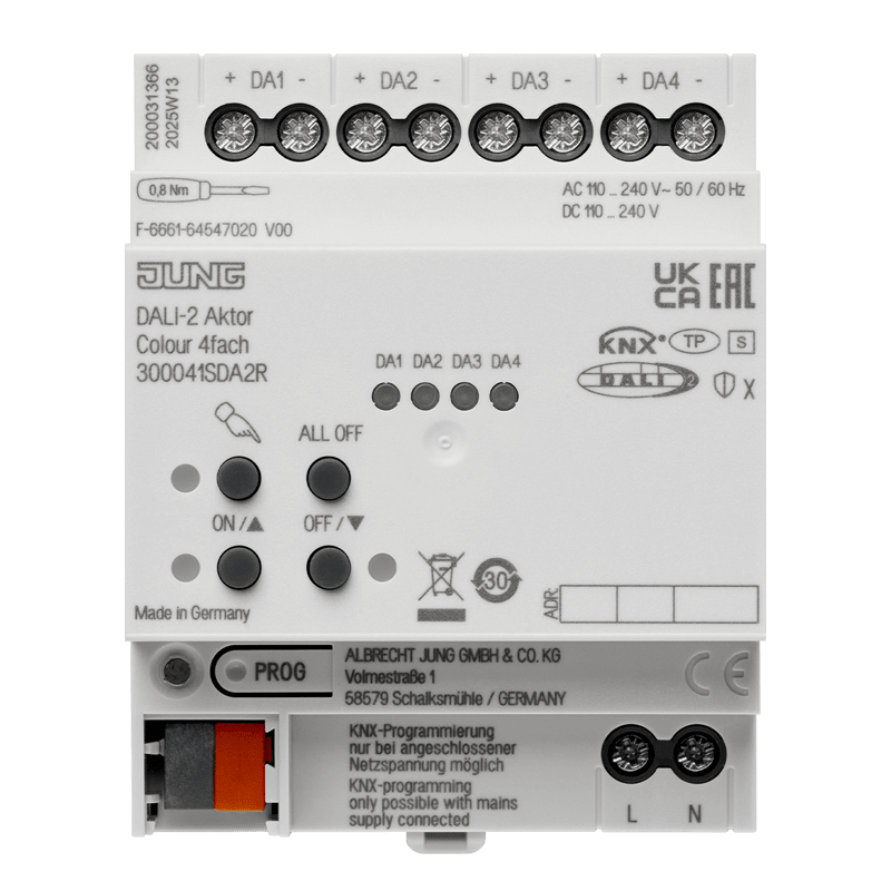 EURO UNITECH ELEKT UEK300041SDA2R ATTUATORE KNX DALI-2 COLORE