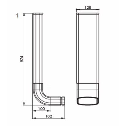 DKC-RAMKLIMA KLMRAKLMCAT04 CONDOTTO ARIA PE/HD ELEM. VERT. CURVA 90