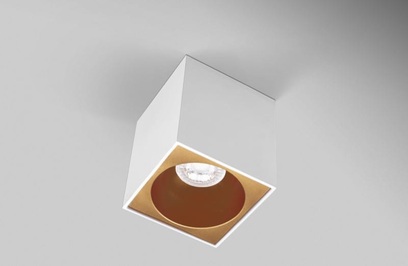 CENTURY ITALIA SRL CUYESQBG96-GU10 PLAFONIERA LED ESSENZA QUBE BIANCA/GOLD