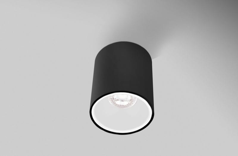 CENTURY ITALIA SRL CUYESRNB96-GU10 PLAFONIERA LED ESSENZA ROUND NERA/BIANC