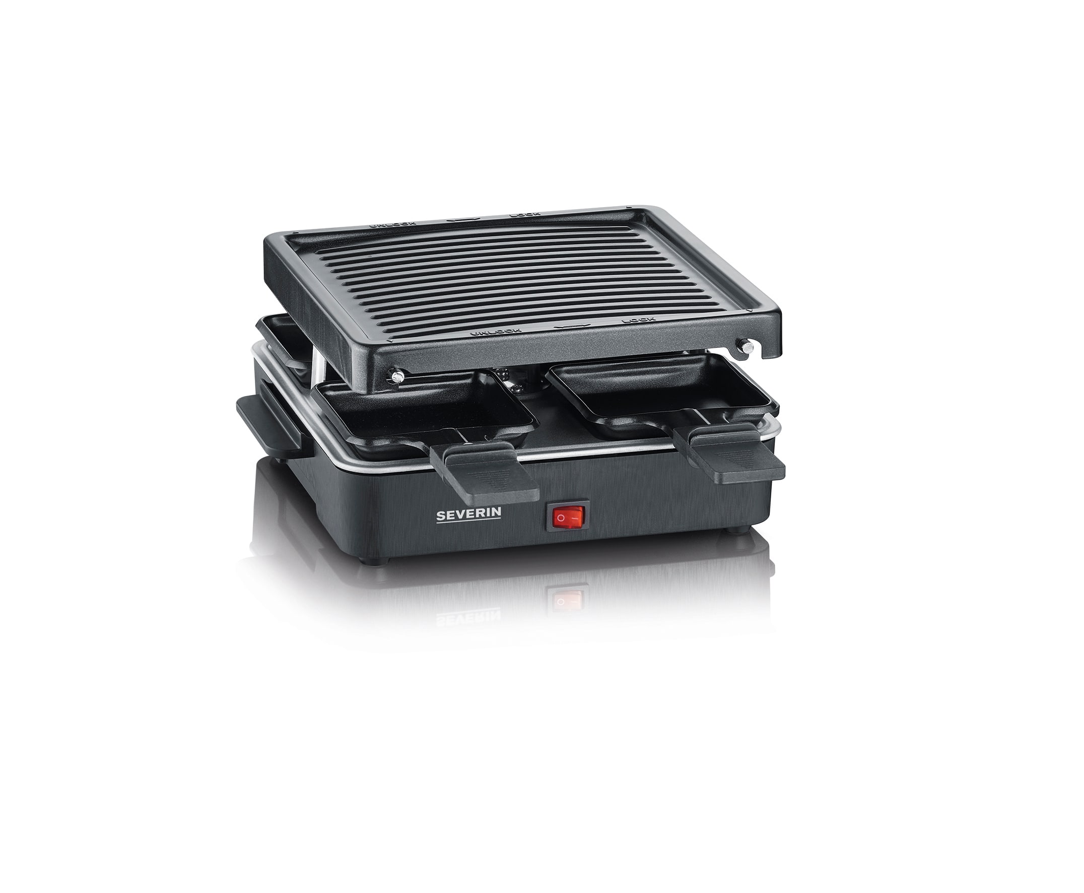 Severin SEV237000 Raclette 600W 4PfAnnchen antihaft sw