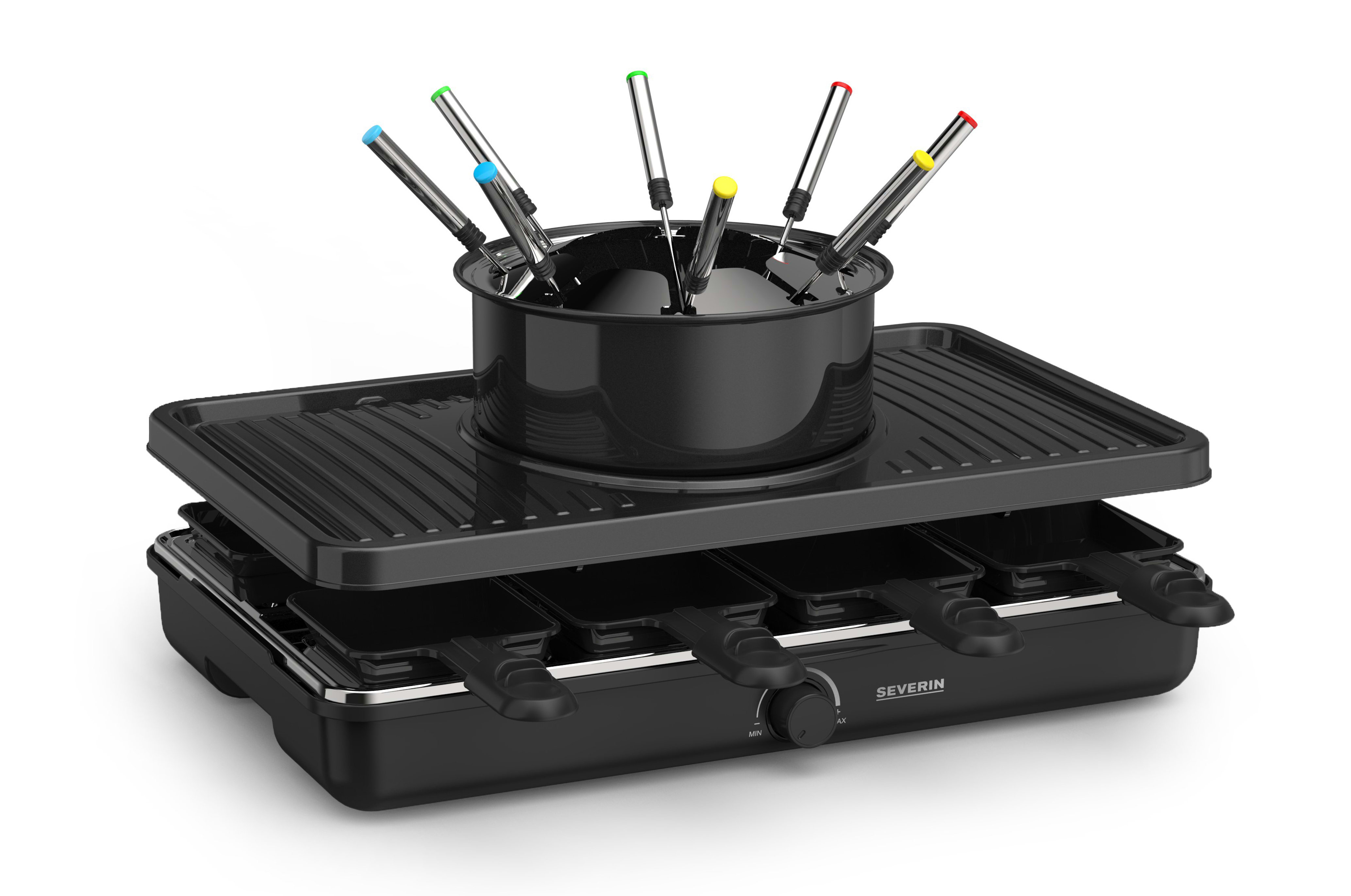 Severin SEV234700 Raclette/Fondue 1400W 8PfAnnchen 8Gabel