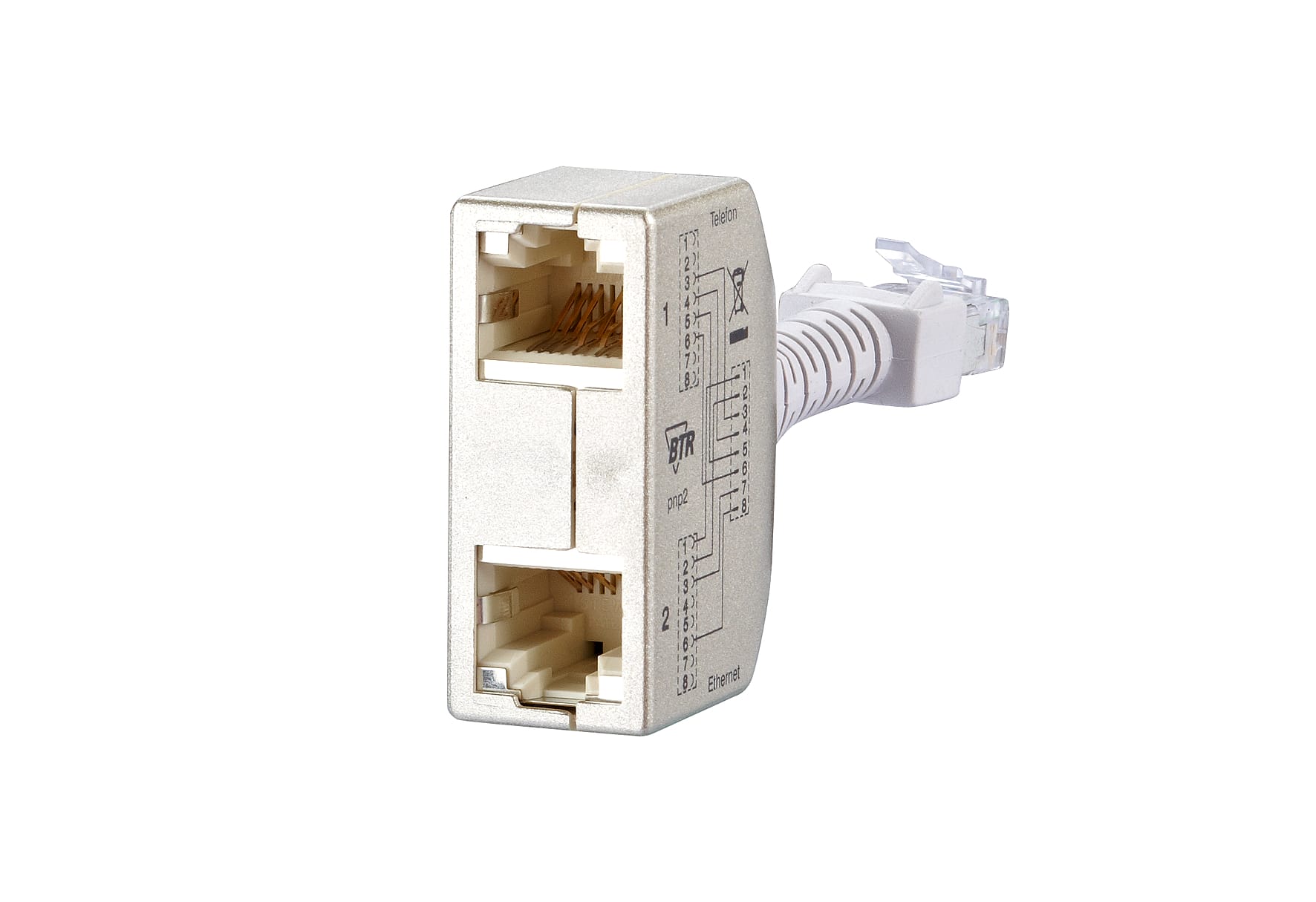 Metz - MEZ130548-02-E Cable Sharing Adapter geschirmt Tel/Ethe