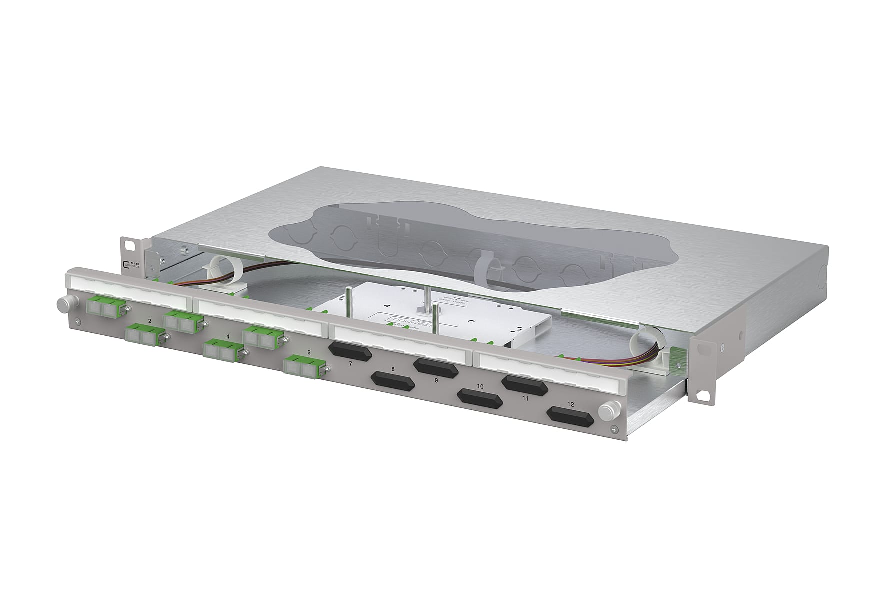 Metz - MEZ150469F206-F OpDAT slide2 Patchfeld splice 6xSC-D APC