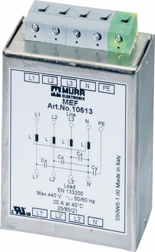 MURRELEKTRONIK SRL MUE10513 MEF FILTRO EMC TRIF.1 LIVELLO CON NEUTRO