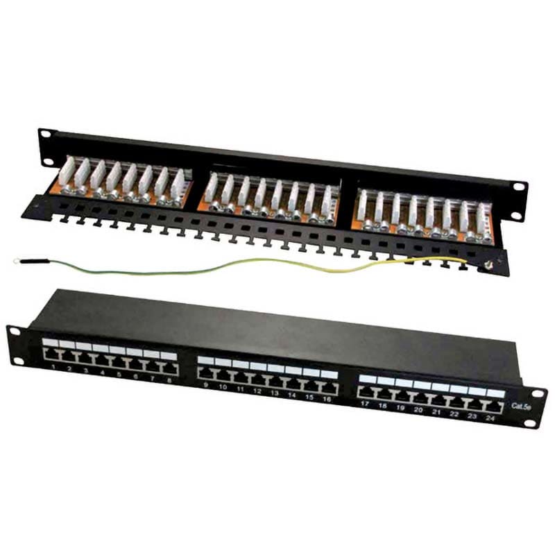 ELCART DISTRIBUTION ERT404865400 PANNELLO PATCH 24 POSTI RJ45 NERO