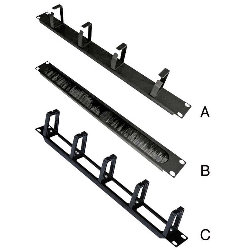 ELCART DISTRIBUTION - ERT404844500 PANNELLO PASSACAVI 1U NERO SPAZZ