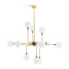LINEA LIGHT-STILNOVO - SNV9555 GALASSIA SOSP. 12LUCI OTTONE DORATO