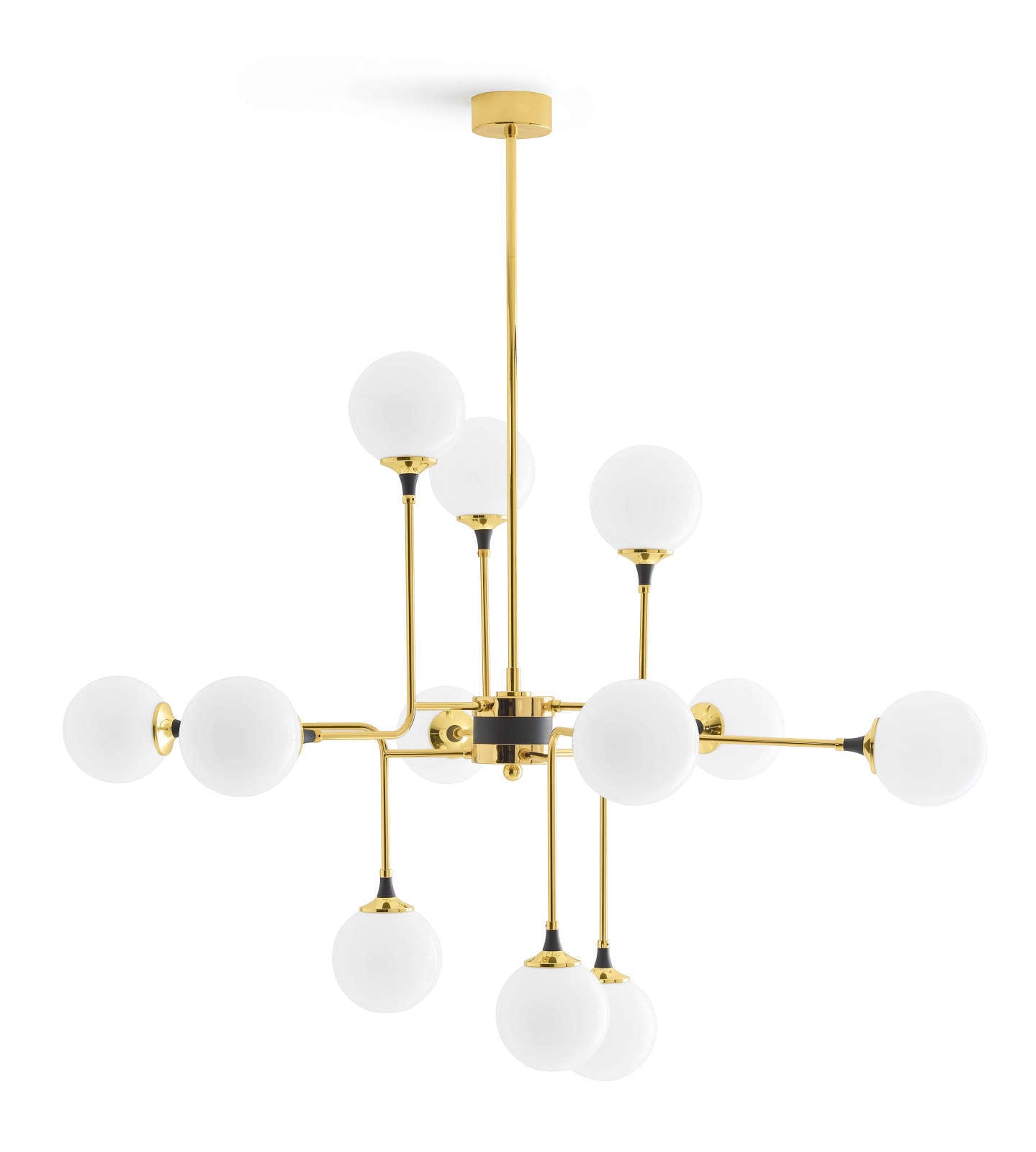 LINEA LIGHT-STILNOVO SNV9555 GALASSIA SOSP. 12LUCI OTTONE DORATO