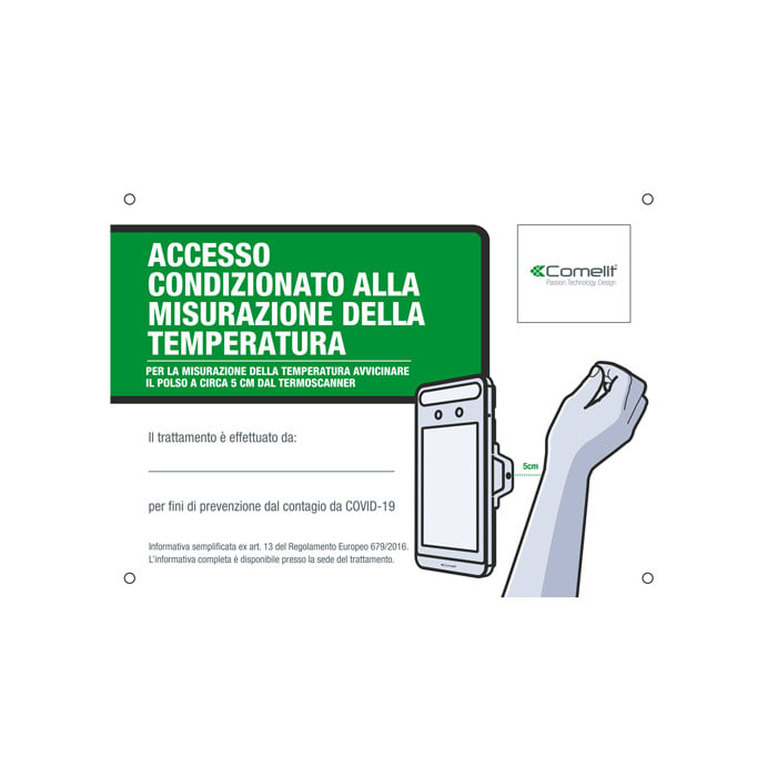 COMELIT GROUP SPA COE43700A CARTELLO MISURAZIONE TEMPERATURA IT