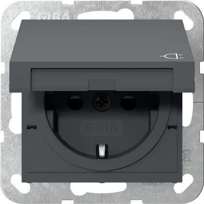GIRA - GIR441428 SCHUKO CC + SH SYSTEM 55 ANTRACITE