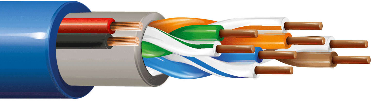 ITC INDUSTRIA TECNIC - ITC44U-5 4X2 AWG 24 UTP CAT.5E + 2X0,50 LSZH BLU