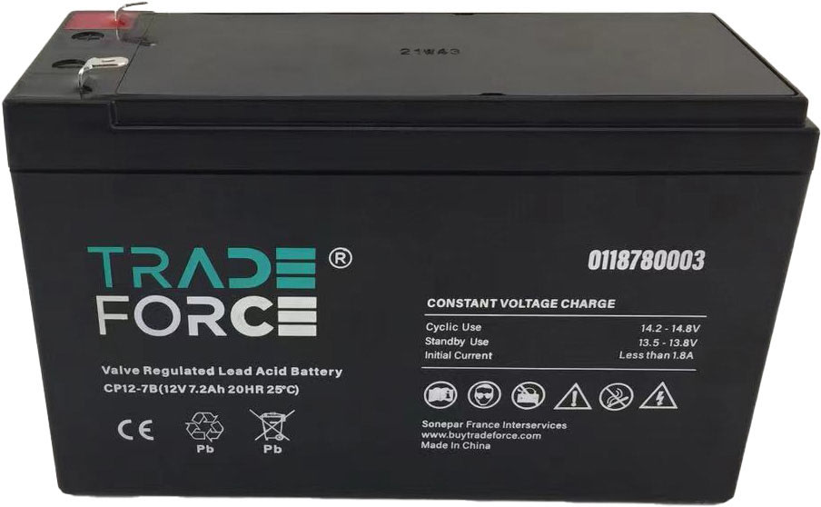 TRADEFORCE - TDM0118780003 BATTERIA VLRA 12V - 7,2AH - FASTON 4.8 V
