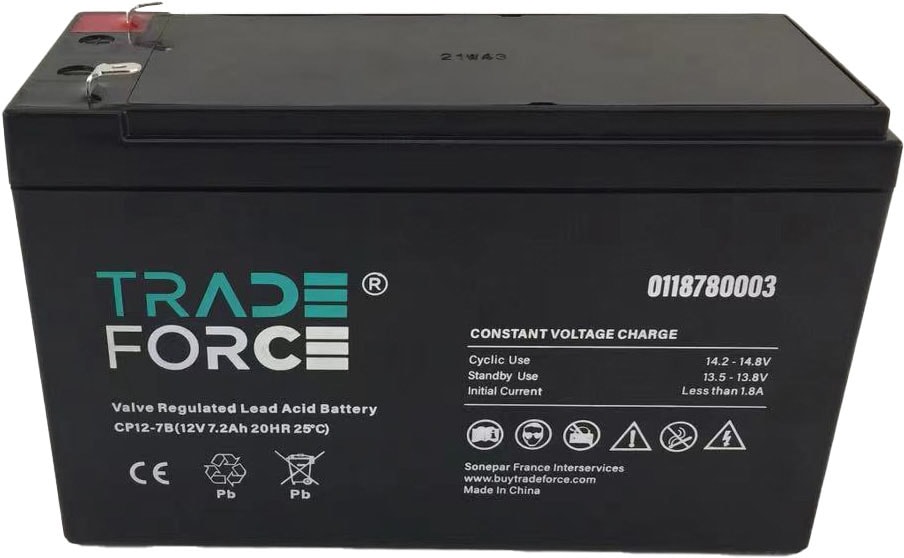 TRADEFORCE - TDM0118780003 BATTERIA VLRA 12V - 7,2AH - FASTON 4.8 V
