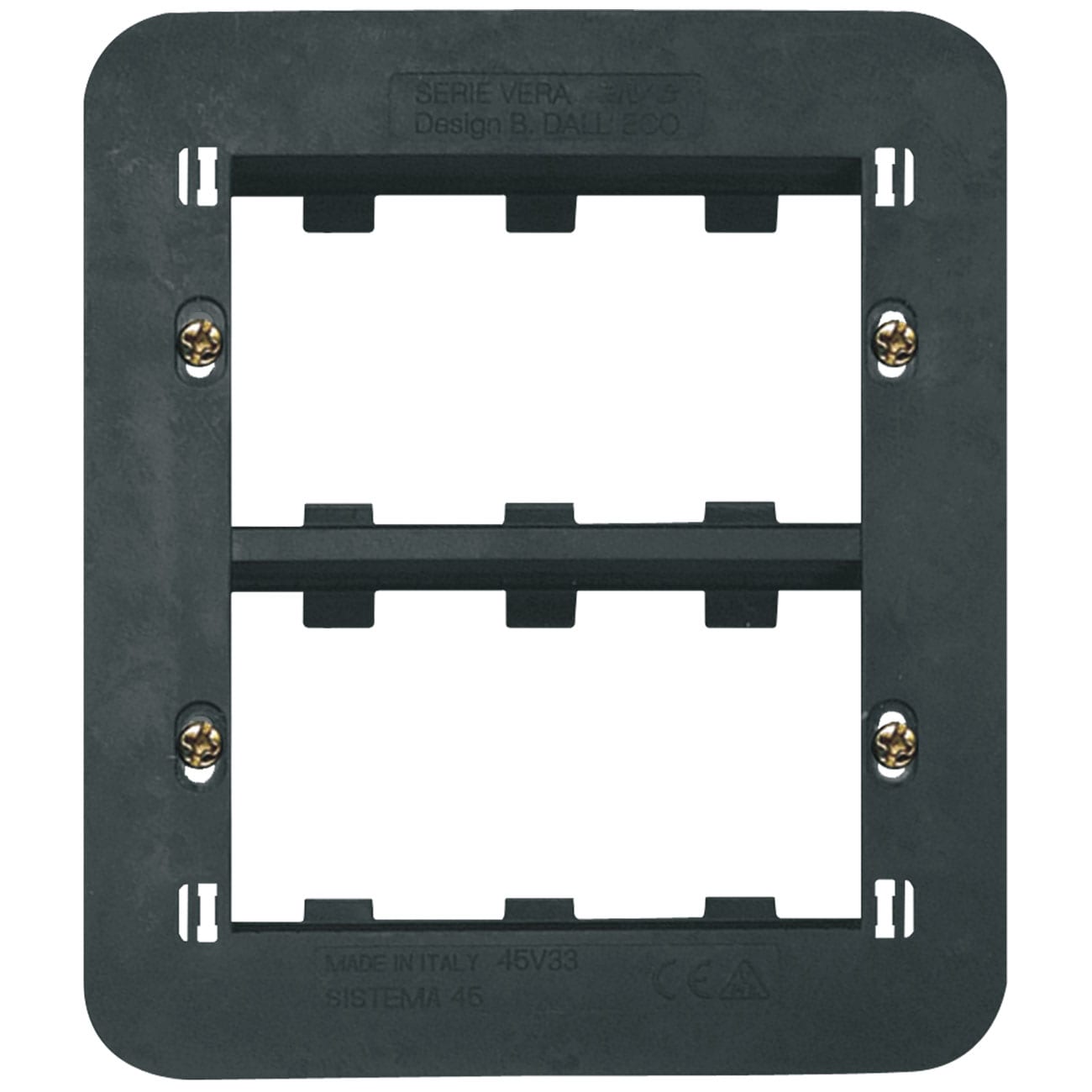 AVE AVE45V33 ARMATURA PLACCA VERAVETRO 3+3MODULI