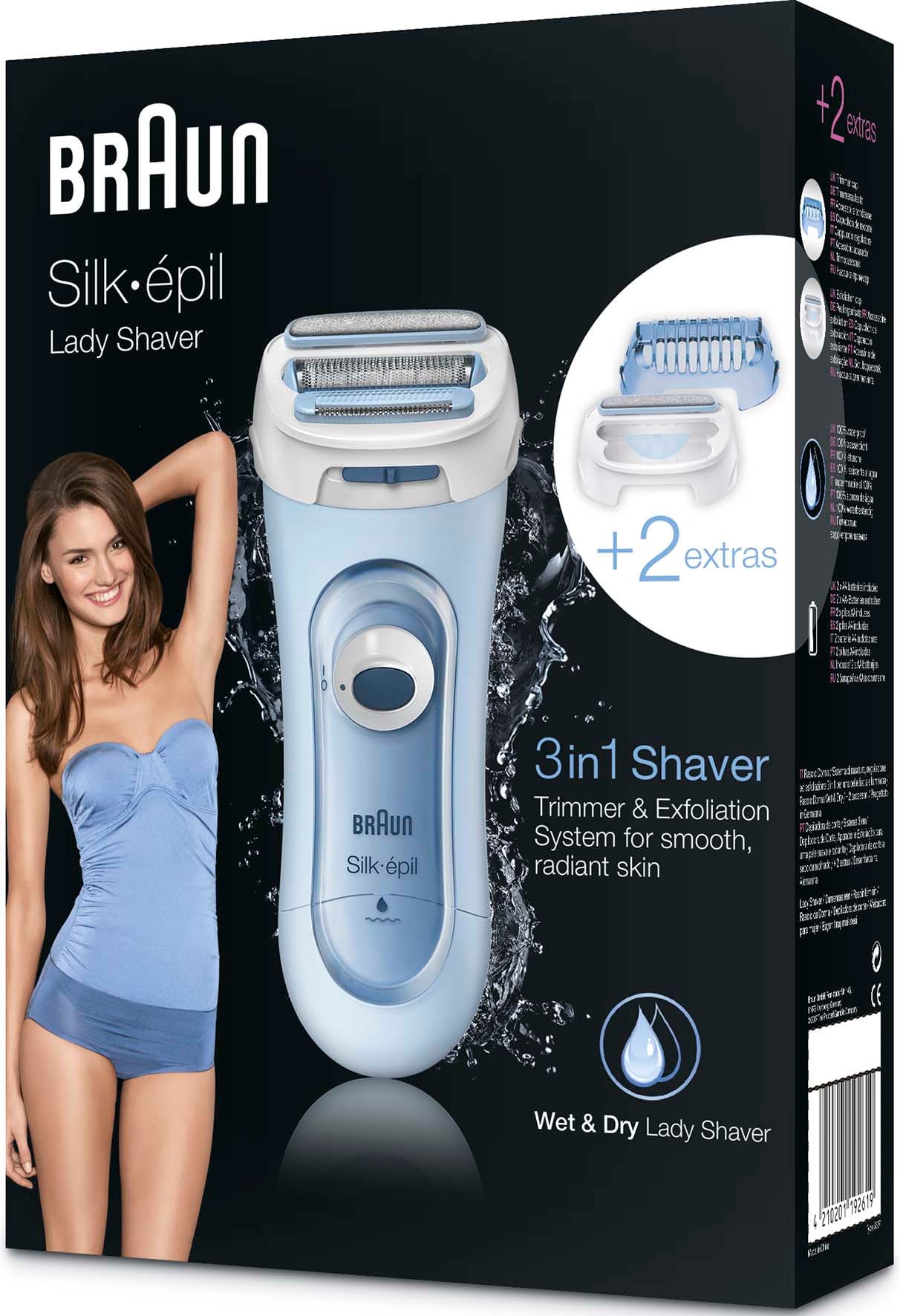 BRAUN BRA192619 Ladyshaver Wet&Dry Batterie Trimmer Peel